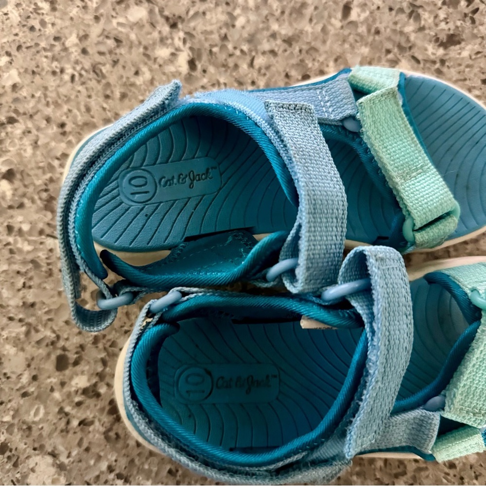 Kid's COLORBLOCK Blue Velcro Cat & Jack Sandals - Size 10C 🐾👡 - Picture 8 of 12